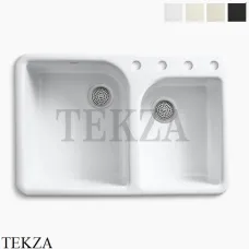 Kohler Executive Chef Мойка для кухни с 4 отв. под смеситель K-5932-4-0, белый глянец
