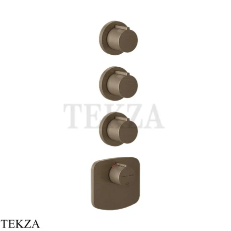Gessi Ingranaggio-Anello Термостат для душа, 3 потока, внешняя часть 43236-761, Coffee Bronze Br. PVD