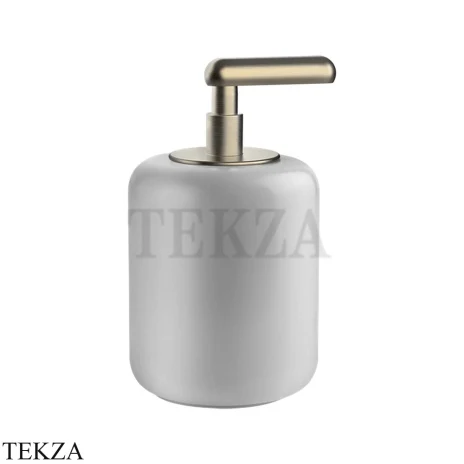 Gessi Goccia Дозатор для жидкого мыла, белая керамика 38037-149, Finox Brushed Nickel