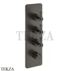 Gessi VENTI20 Термостат для душа, 3 потока, внешняя часть 65204-707, Black Metal Br. PVD