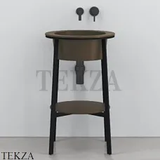 CIELO CATINO TONDO Консоль с керамической раковиной, Cacao-черный