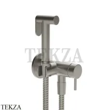 Gessi Гигиенический душ со смесителем, выводом воды и держателем 45130-149, Finox Br. Nickel