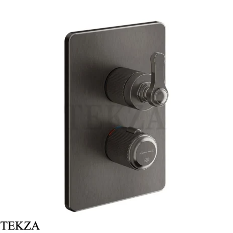 Gessi VENTI20 Термостат для душа, 3 потока, внешняя часть 65137-707, Black Metal Brushed PVD