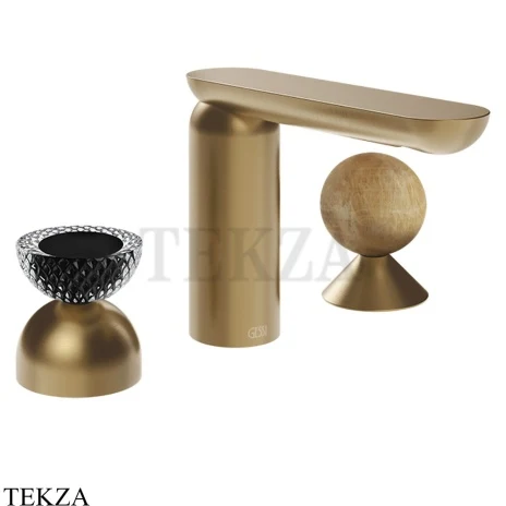 Gessi Perle Смеситель для раковины на 3 отв., без гарнитура 74738-726, бронза Brushed