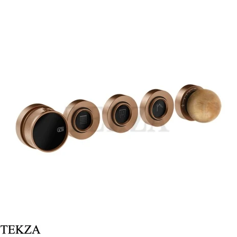 Gessi Perle Термостат для душа на 3 потока, внешняя часть 74334-708, медь Brushed