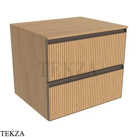 Flaminia Cubika тумба под раковину подвесная 60×50×50 см, 2 ящика, натуральный дуб Rovere Naturale Greca