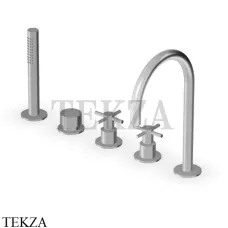 Zucchetti Helm Смеситель на борт ванны с гарнитуром ZHM511.X, brushed stainless steel