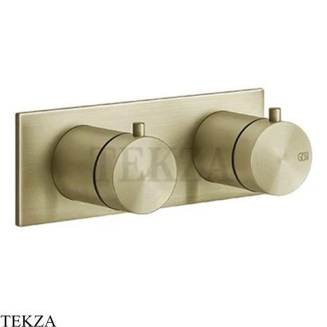 Gessi 316 SHOWER Термостат для душа на 2 выхода, на планке, внешняя часть 54034-727, Brushed Brass PVD