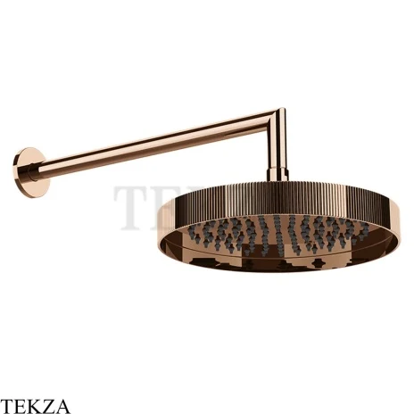 Gessi Incastri RIGATO Верхняя лейка D25 с кронштейном из стены 63745-030, медь глянец