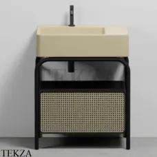 CIELO MARCEL Консоль напольная с ящиком Tinto nero, раковина Canapa