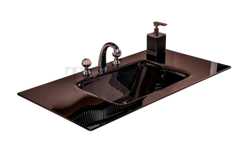 ARMADI ART MONACO Раковина моноблок 101 см 852-100-B, BLACK (чёрный глянец)