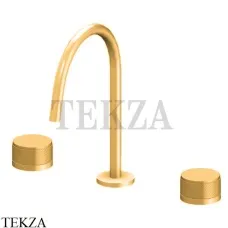 Gattoni MD Смеситель для раковины на 3 отверстия, San Giulio, с донным клапаном MD100/23DO, Gold 24 kr