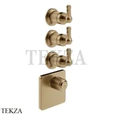 Gessi VENTI20 Термостат для душа, 3 потока, внешняя часть 65206-726, Warm Bronze Br. PVD