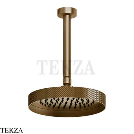 Gessi Inverso Diamantato Верхняя лейка с потолочным кронштейном 63452-791, Deep Bronze Brushed PVD