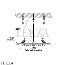 Gessi MINIMALI Встраиваемая душевая система, 1 функция 57901-238, Mirror Steel, скрытая часть