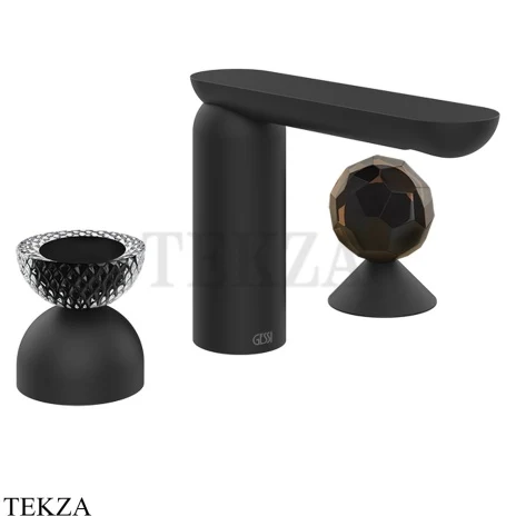 Gessi Perle Смеситель для раковины на 3 отв., без гарнитура 74728-299, черный матовый