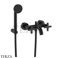 Fantini Icona Classic Смеситель для ванны с гарнитуром 5313R015, Черный матовый