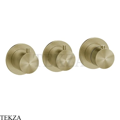 Gessi 316 SHOWER Термостат для душа на 2 выхода, внешняя часть 54334-727, Brushed Brass PVD