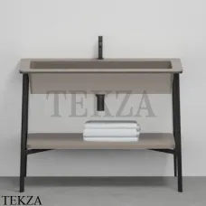 CIELO CATINO Rettangolare Консоль с керамической раковиной, Arenaria-черный