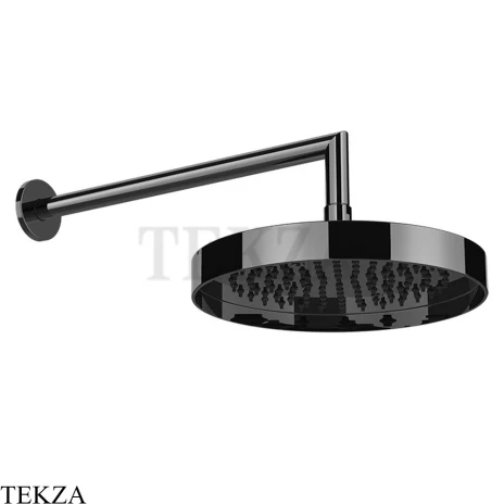 Gessi Incastri Верхняя лейка D25 с кронштейном из стены 63045-706, black хром глянец