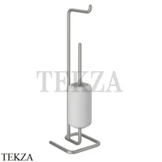 Gessi Goccia Стойка с держателем для туалетной бумаги и ершиком 38067-147, Chrome Brushed