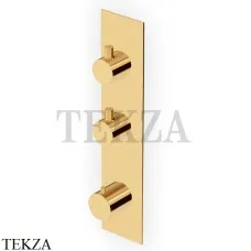 Zucchetti Pan Термостат для душа, 2 выхода, внешняя часть ZT28660.C40, золото глянец