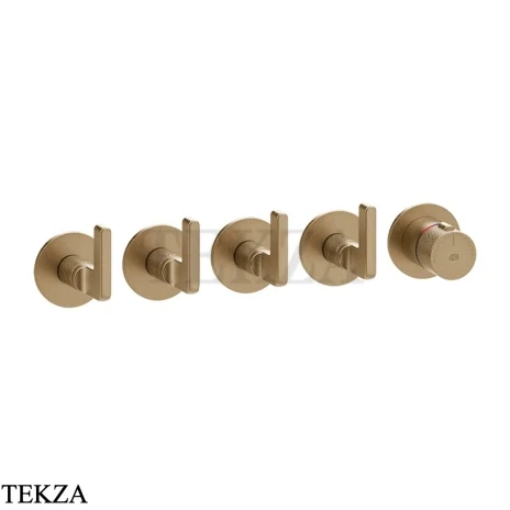 Gessi INCISO SHOWER Термостатический смеситель, 4 потока, внешняя часть 58338-726, Warm Steel Br. PVD