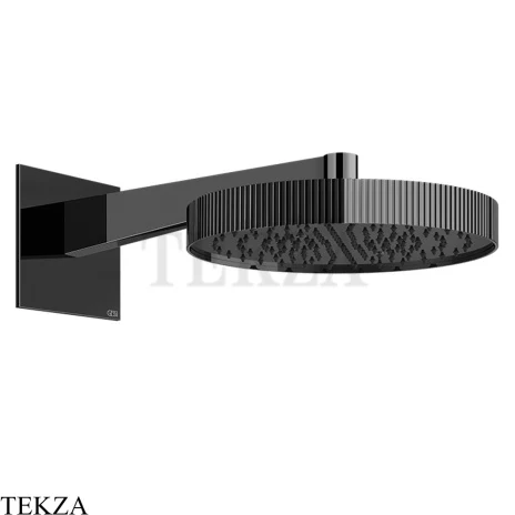Gessi Incastri Верхняя лейка D30 с кронштейном из стены 75168-706, black хром глянец