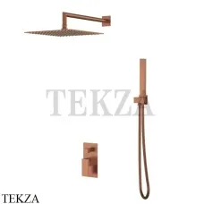 Boheme Qubic Смеситель для душа, ручной душ, верхняя лейка, комплект 474-3-BRB, brushed bronze