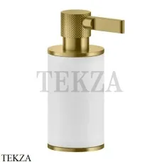 Gessi INCISO accessories Дозатор для жидкого мыла или лосьона, белый 58537-716, Gold Br. PVD
