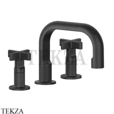 Gessi INCISO+ Смеситель для раковины на 3 отверстия, с донным клапаном 58111-299, Black XL