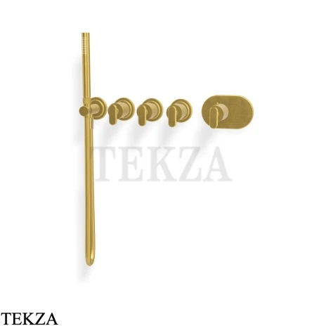 FIMA Carlo Frattini Park Line Термостат для ванны и душа, 3 потока, внешняя часть F1368X3OS, brushed gold
