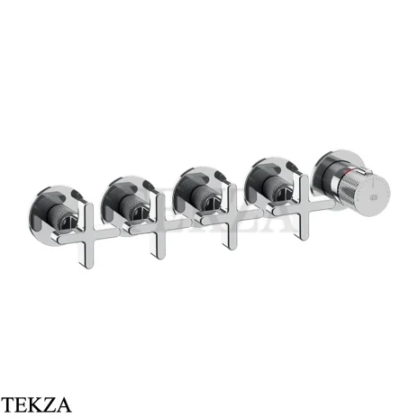Gessi INCISO SHOWER Термостатический смеситель, 4 потока, внешняя часть 58438-031, хром глянец