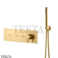 Boheme FUSION Смеситель для душа, 3 потока, с гарнитуром 130-SYS-MG, Matt Gold