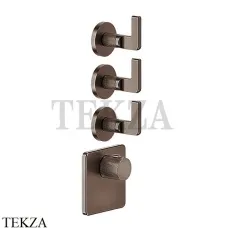 Gessi INCISO WELLNESS Термостат 3 выхода, внешняя часть 58216-845, Dark Bronze Gessi INCISO WELLNESS Термостат 3 выхода, внешняя часть 58216-845, Dark Bronze