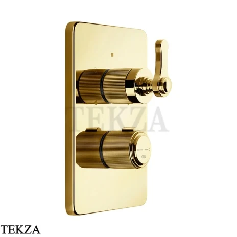 Gessi VENTI20 Термостат для душа, 3 потока, внешняя часть 65137-246, Gold PVD