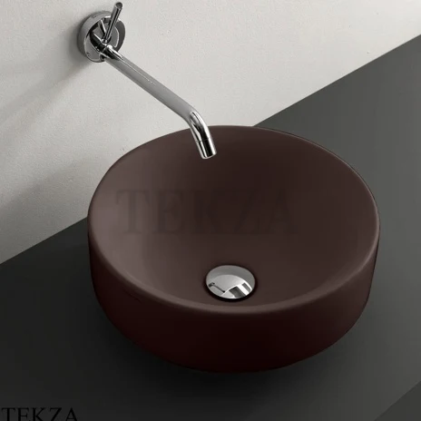 Kerasan Cento Раковина круглая накладная D35 см, без перелива, 355875, Borgogna matt