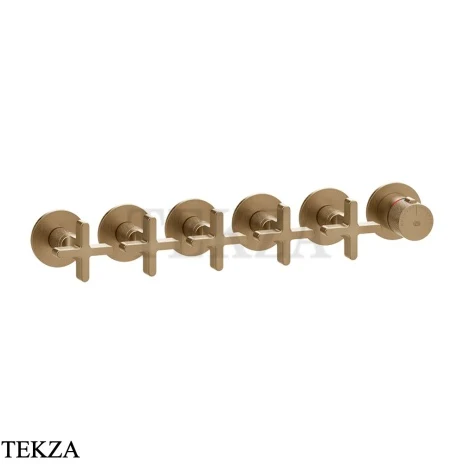 Gessi INCISO SHOWER Термостатический смеситель, 5 потоков, внешняя часть 58440-726, Warm Bronze Br. PVD