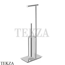 Colombo Square Напольная стойка с бумагодержателем и туалетным ершиком B9907.HPS1, нерж.сталь