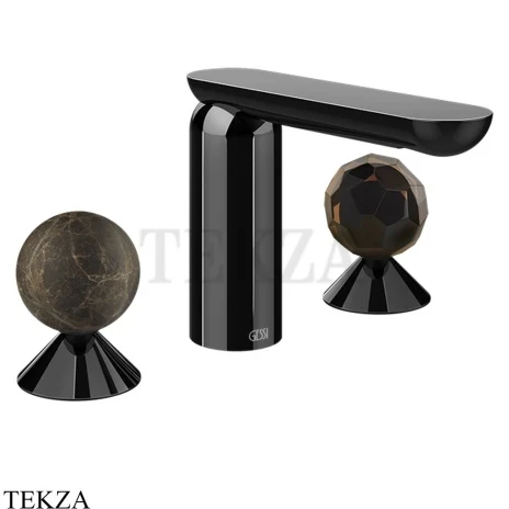 Gessi Perle Смеситель для раковины на 3 отв., без гарнитура 74125-706, black хром глянец