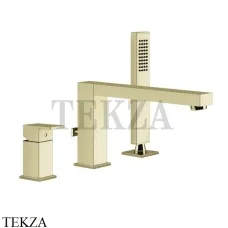 Gessi Rettangolo Смеситель на борт ванны с переключением на душ 20037-710, Brass PVD