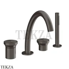 Gessi Origini NATURE Смеситель для ванны с изливом и гарнитуром 66037-707, Black Metal Brushed