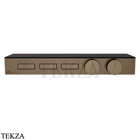 Gessi HI-FI Термостатический смеситель с полочкой, на 3 потока, внешняя часть 63024-761, бронза Coffee