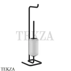 Gessi Goccia Стойка с держателем для туалетной бумаги и ершиком 38067-299, Black XL