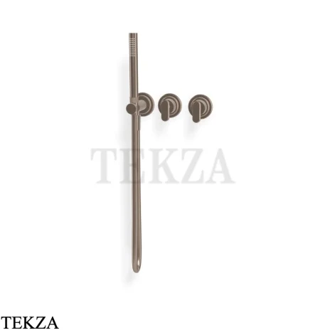 FIMA Carlo Frattini Park Line Смеситель для душа с гарнитуром, внешняя часть F1319WX8KS, Brushed Moka Bonze PVD