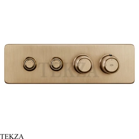 Gessi VENTI20 Термостатический смеситель на 2 потока с кнопками, внешняя часть 65222-726, Warm Bronze Br. PVD