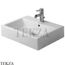 Duravit Vero Раковина накладная, шлифованный низ, с переливом 0452600000, белый глянец