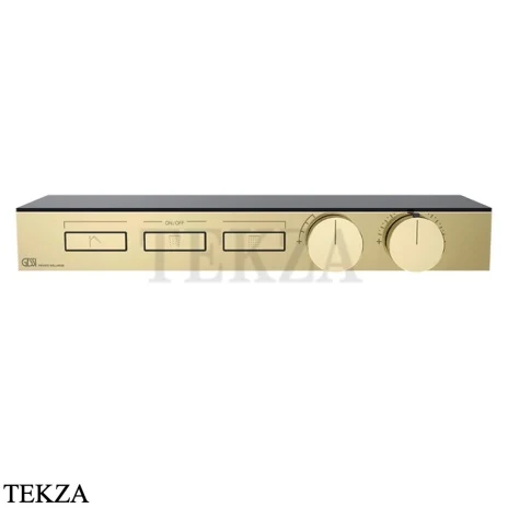 Gessi HI-FI Термостатический смеситель с полочкой, на 3 потока, внешняя часть 63024-710, шампань глянец