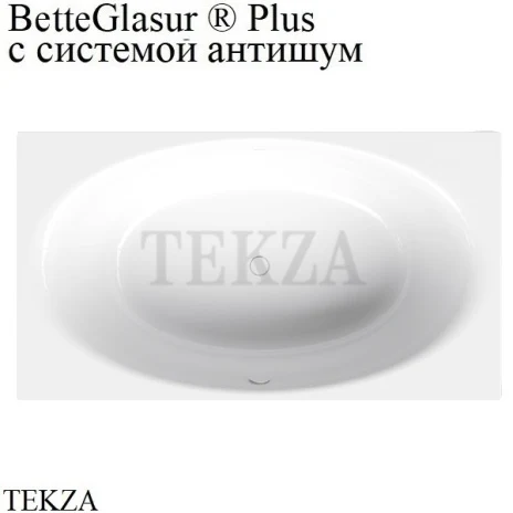 BETTE BetteEve Ванна прямоугольная, сталь 6042-000 PLUS, антишум, BetteGlasur ® Plus, белый глянец