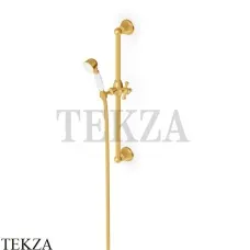 Zucchetti Delfi Штанга с ручной лейкой, керамика Z92485.C41, brushed gold